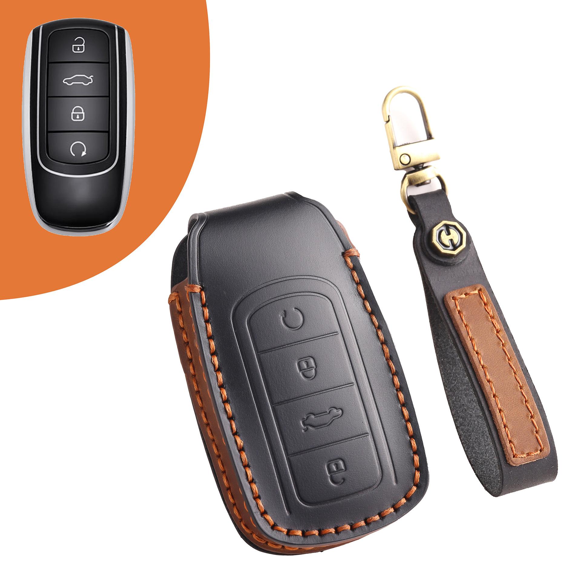 

Applicable to 2022 Chery Tiggo 8PRO key cover Oumengda/Arrizo 8 car key cover car leather bag чёрный