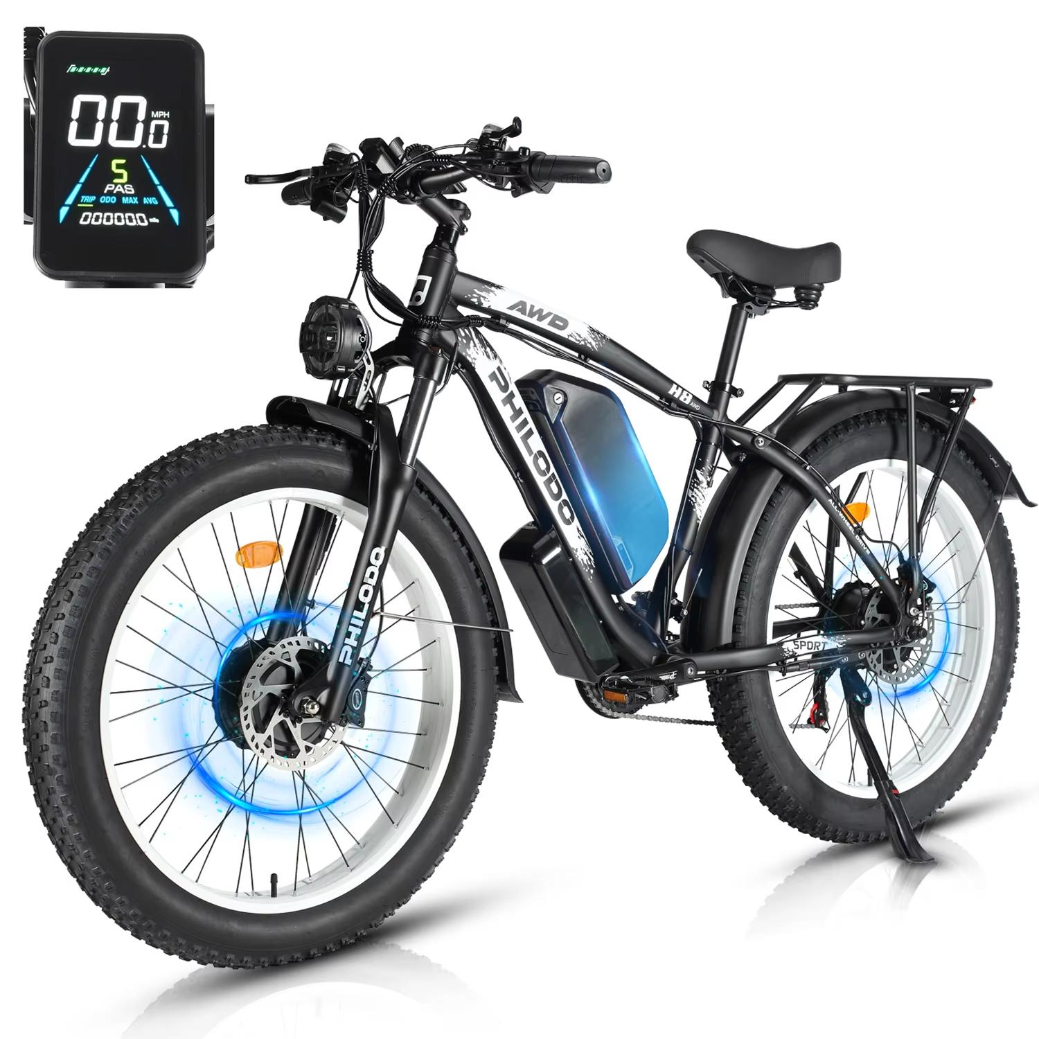 PHILODO H8 E-velosipēds 3000W Divu motoru