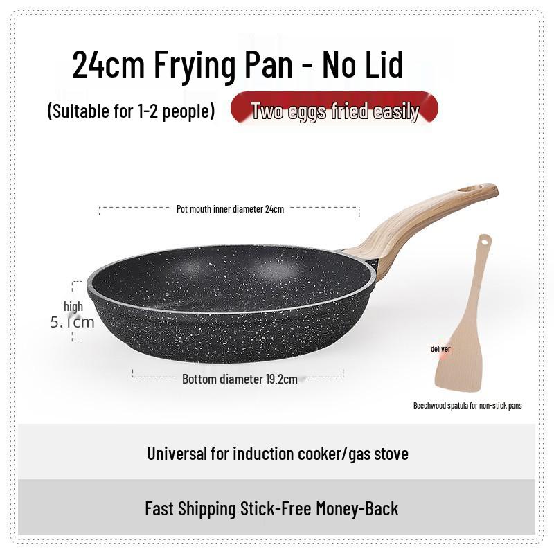 British Maifan Stone Non-Stick Wok: Flat Bottom Pan for Steak, Stir-Fry, and Cooking On Induction and Gas Stoves