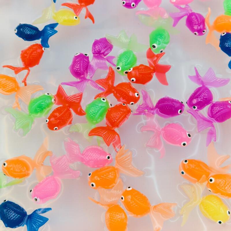 Simulation Goldfish Toy Soft Rubber Colored Fake Goldfish Model Kindergarten Fishing Outdoor Baby Water Play Toy Gift