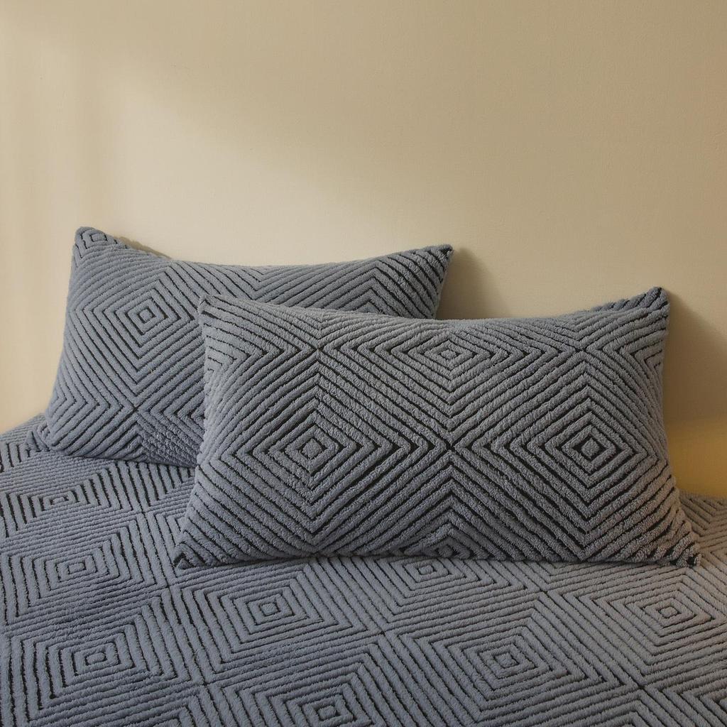 Jacquard Leichter Luxus Warme Sonne Fleece Spannbettlaken - Rutschfester Dicker Tagesdecke Matratzenschoner für Alle Jahreszeiten