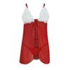 Women's New Christmas Sexy Deep V Split Perspective Wool Net Yarn Handcuffs Sexy Lingerie