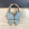 Foldable Sturdy Butterfly Purse Hook Colorful Glitter Metal Frame Table Bag Holder for Cafe Bar Outdoor Use