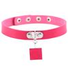 Harajuku Geometric Square Choker, Block Pendant PU Leather Short Clavicle Necklace