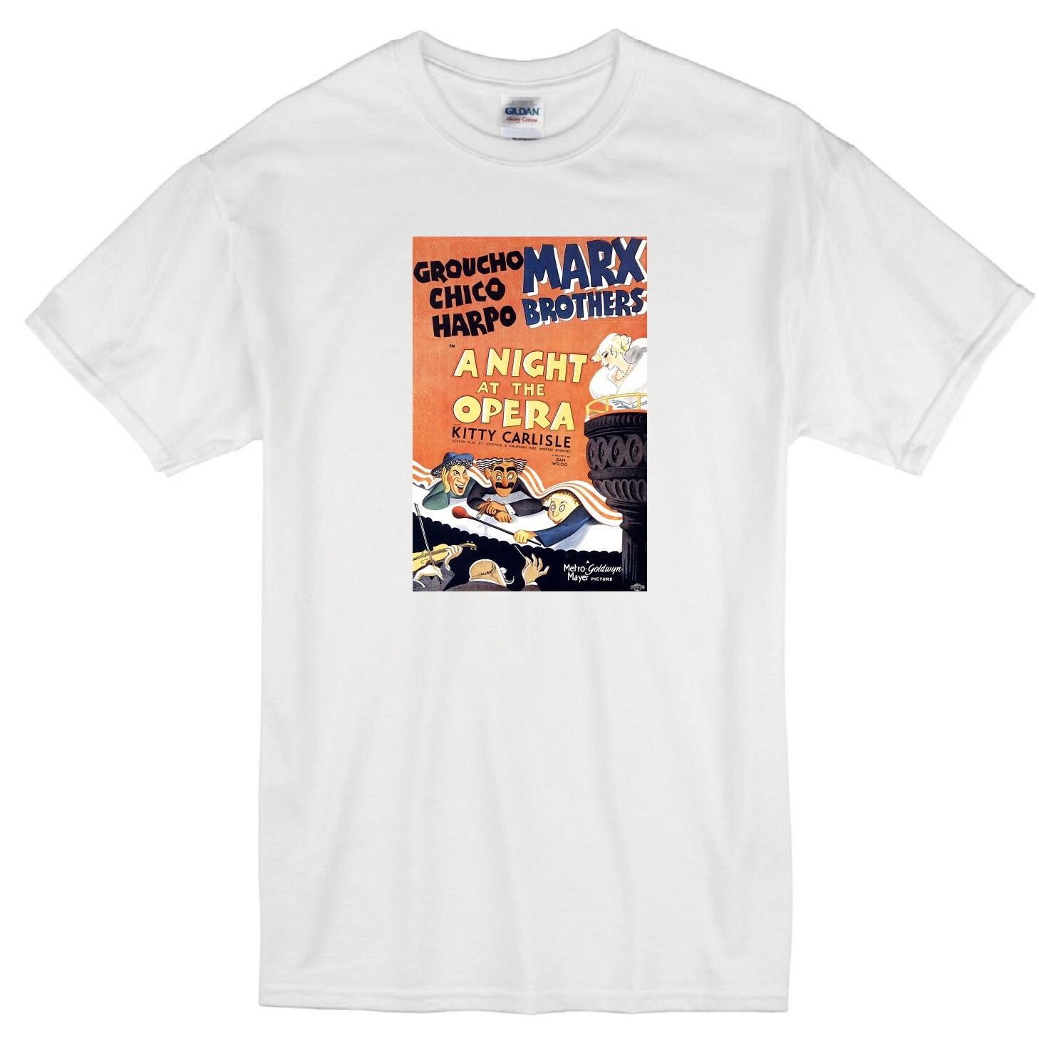 

MARX BROTHERS A NIGHT AT THE OPERA GROUCHO CHICO HARPO ZEPPO MOVIE WHITE T-shirt S