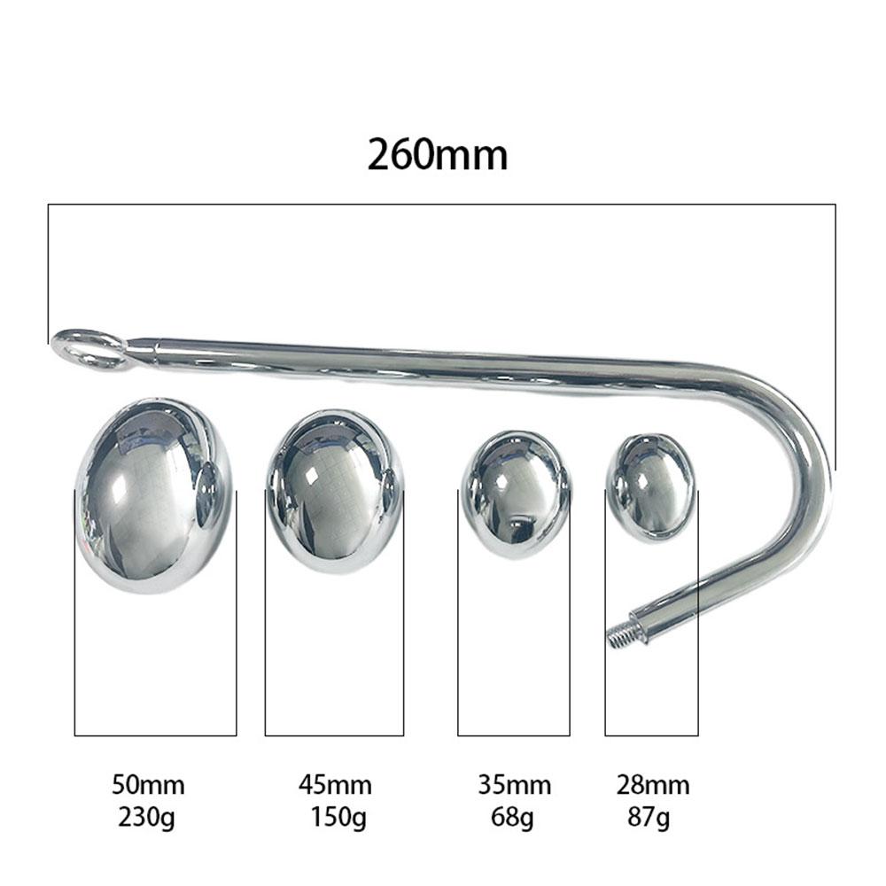 Stainless Steel Anal Hook Anus Balls Metal Anal Dilator Butt Plug Big Anal Beads Prostate Massager Insert Sex Toy for Adult