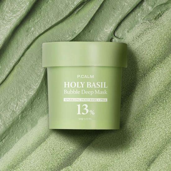 P.CALM Holy Basil Pore Bubble Deep Mask 90g (+ Dual Pore Brush)