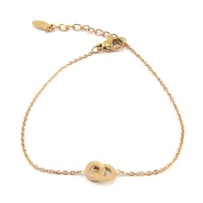 [P6764] - Rose Gold 'Choréographie' Steel Bracelet (gold Pink) - 8x6 Mm