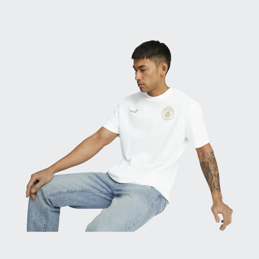 Puma X Mcfc Cny Manchester City Rabbit Year Series American Vintage Logo Letter Print Round Neck Pullover Short Sleeve T-Shirt Men Tops 772350-24