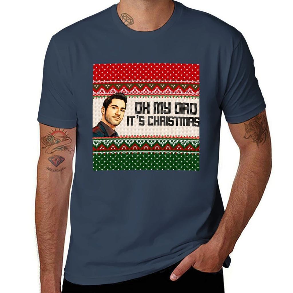 Lucifer Oh My Dad Its Christmas Tshirt Quick Dry Sports Short Sleeve Tee Tshirt