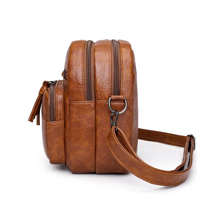 Vintage Designer Shoulder Messenger Bag Casual Handbag Crossbody Bags for Women PU Leather Small Daily Phone Pocket Purse Sac
