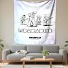 Vertical Tapestry Coldplay Paradise Cartoon Elephants Band Line Art Pastel Wall Hanging Tapestry Home Decor Gift