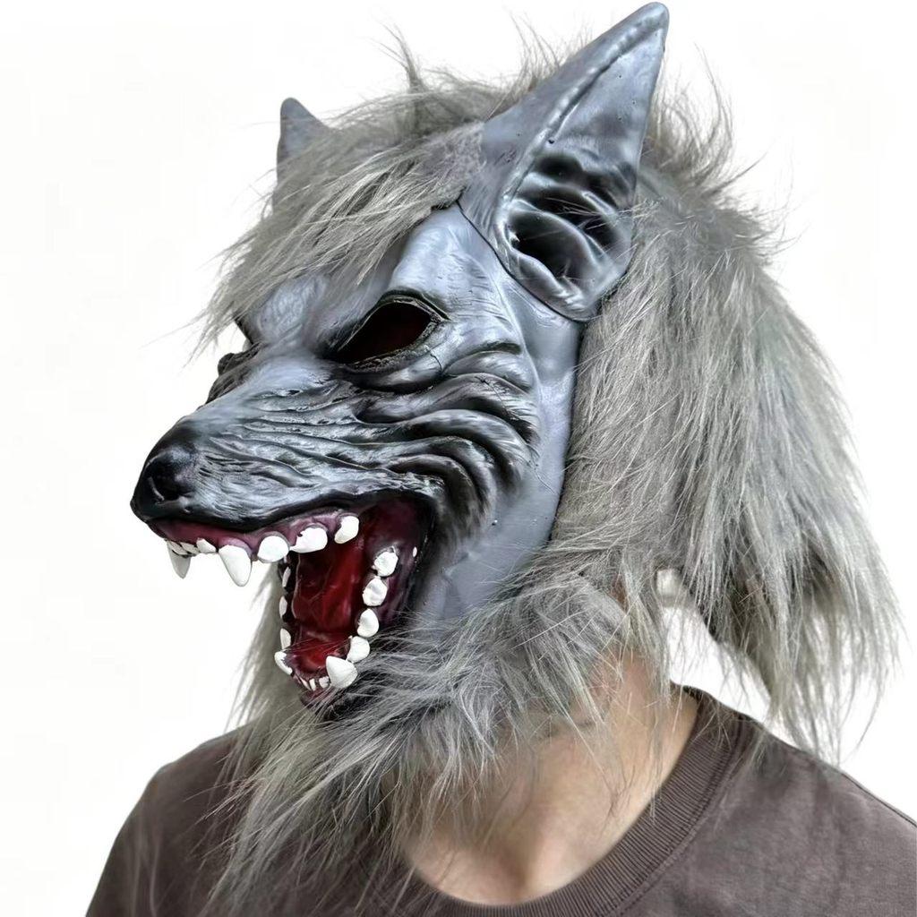 Wolf Head Mask For Halloween Horror Costume Latex Masked Dress Up Party Accessory