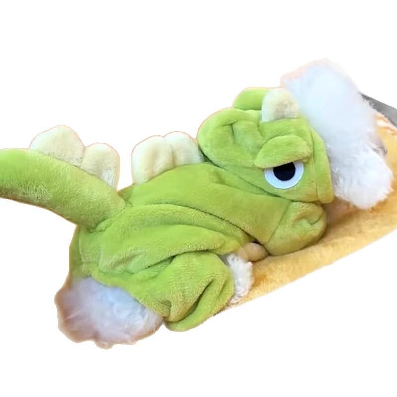 New Style of Little Dinosaur Transformed Into A Puppy Dog Clothes, Flannel Warm Teddy Bichon Frise Cat Pet Clothes for Autumn and Winter