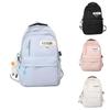 Large Capacity Nylon College Style Backpack For Men And Women High School Students Couples White