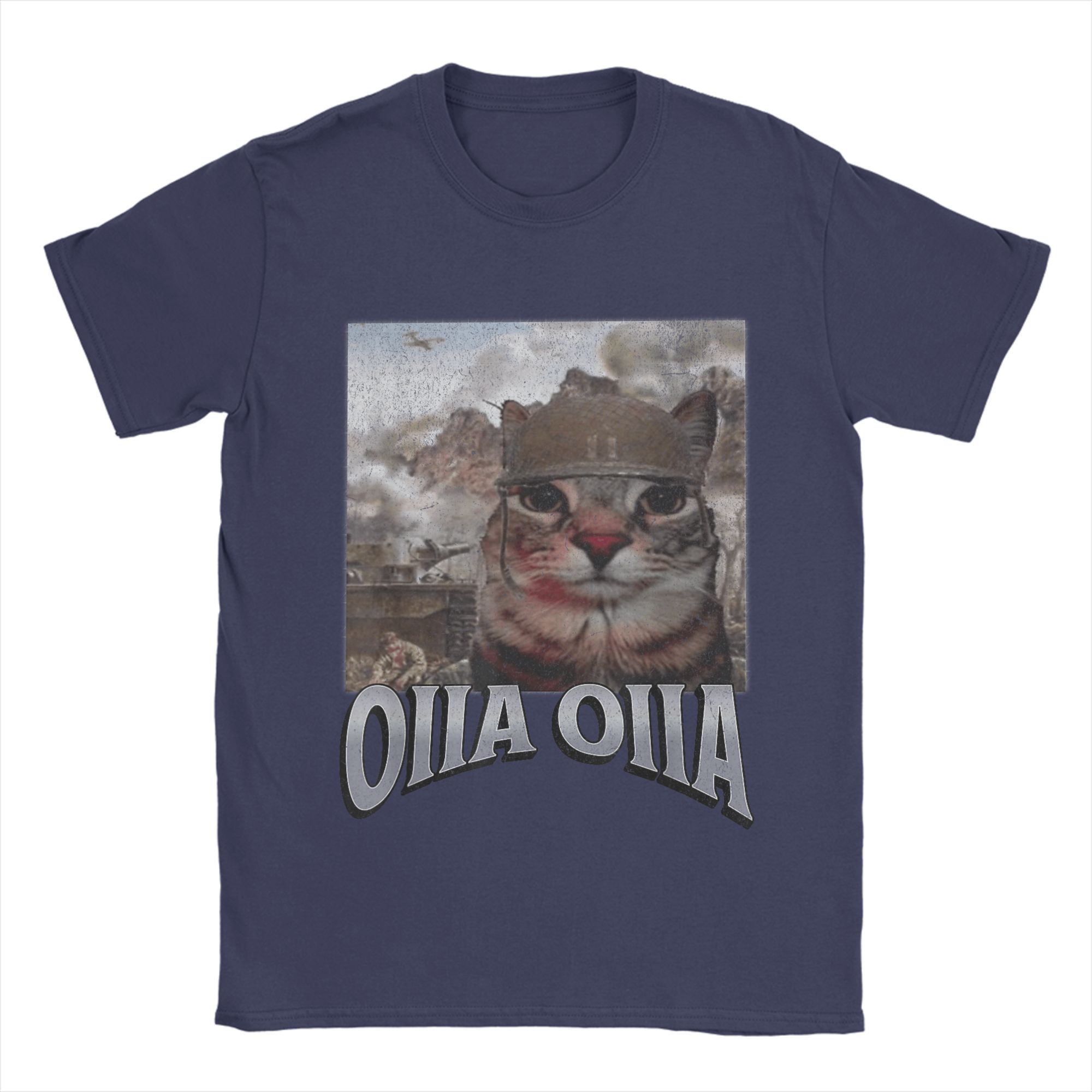 

2025 Summer Oiia Oiia Cat Meme 100 Pure Cotton Printed Tshirt for Men Cotton Novelty Round Neck Funny Short Sleeve Graphic 4XL
