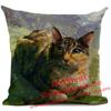 Cat Cushion Cover Kitten Printed Linen Throw Pillows Living Room Sofa Decor Throw Pillows Home Decoration Pillowcase Xcm
