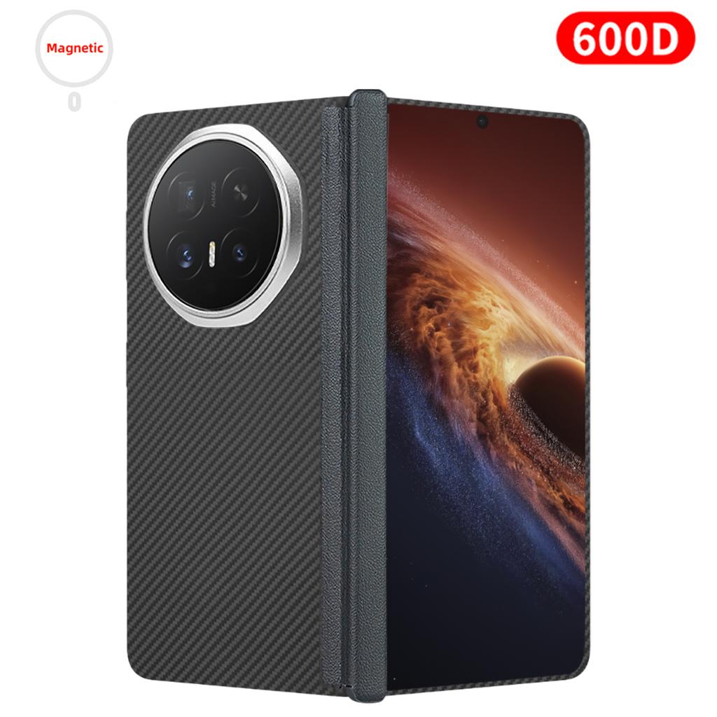 For Honor Magic V6 Carbon Case 600D Kevlar Fiber Aramid Fiber Fabric Ultra Thin Hard Cover Magnetic Black Slim Light Red Premium