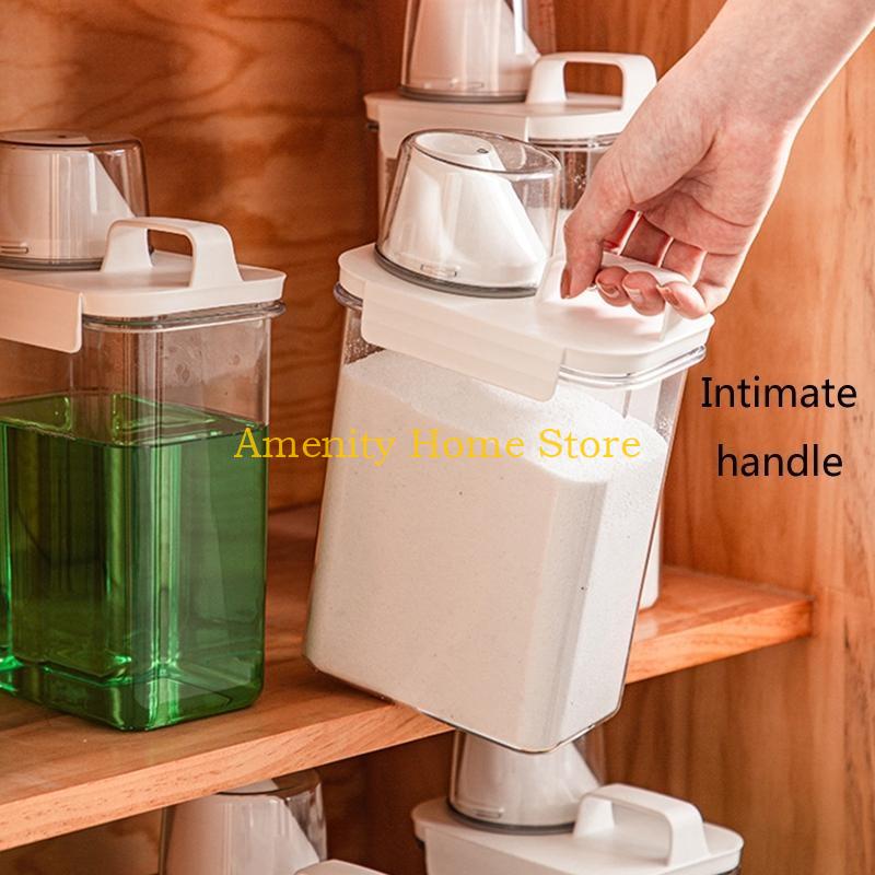 F26C Laundry Detergent Storage Box with Handle and Lid Sub-Bottling Washing Powder