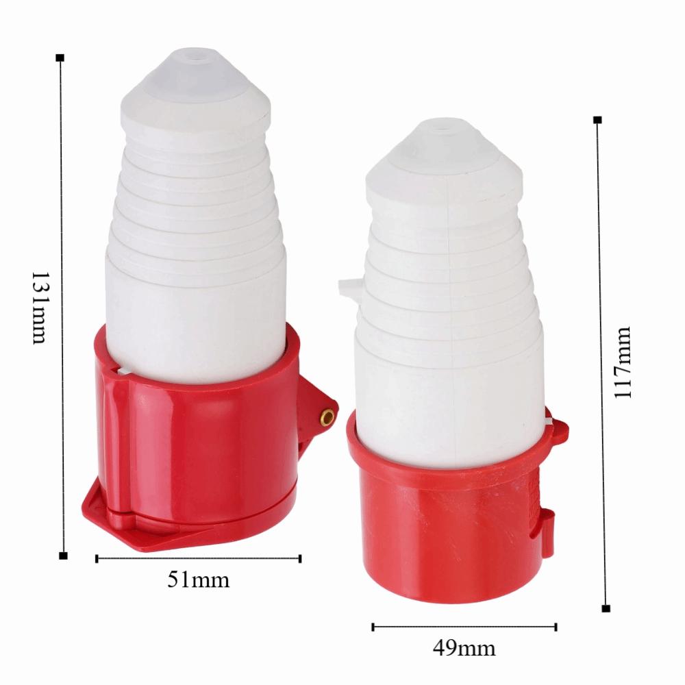 1 Set 4Pin Industrial Plug Connector 380-415V 16A Waterproof Industrial IP44 Heavy Duty Three-Phase Power Plug