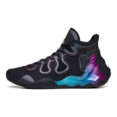 Star Series Xingyue Aurora Shock Absorption Non-Slip Wear-Resistant High-Top Basketball Shoes Men Basketball Shoes Black 112121818A-1