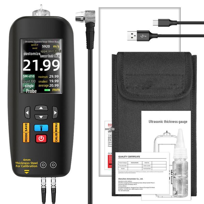 BSIDE Aimer T7 High Precision Ultrasonic Thickness Gauge for Iron, Aluminum, Glass, and Stainless Steel.