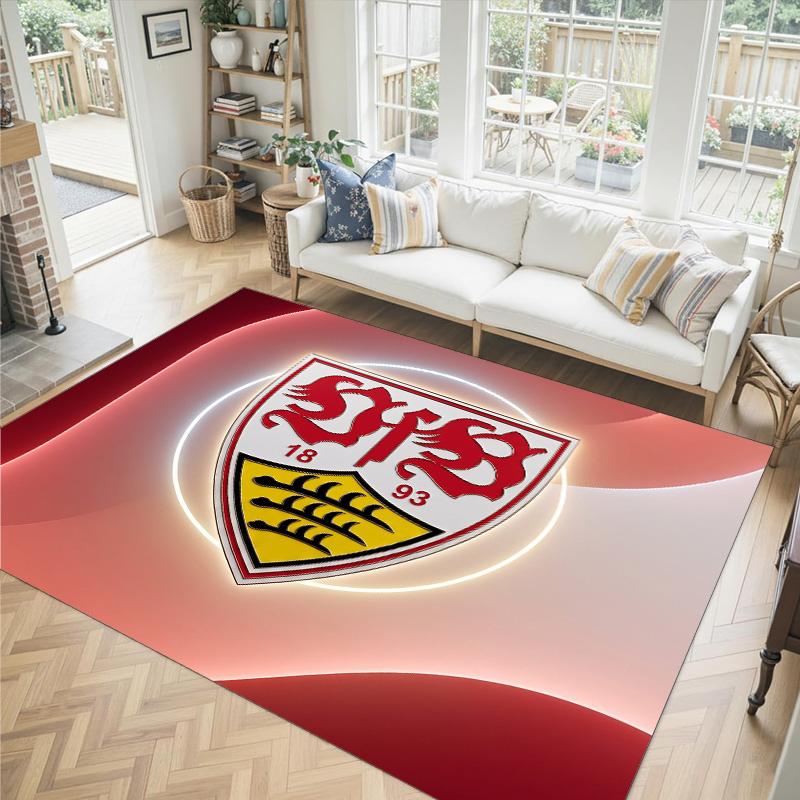 VfB Stuttgart Football Design Tappeto in Velluto di Cristallo Accogliente Non?Tappeto Stampato Antiscivolo per Camera da Letto Soggiorno Ingresso