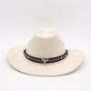 Manufacturer Cross-Border New Western Cowboy Hat Suede Jazz Top Hat Men'S And Women'S Ethnic Style Cow'S Head Felt Hat Big Eaves Hat