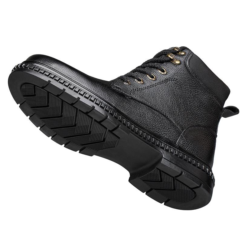 

Трансграничные ботинки Мартин большого размера в британском стиле, высокие ботинки-инструменты, мужская обувь, осенне-зимние хлопковые ботинки на шнуровке с круглым носком и платформой 46