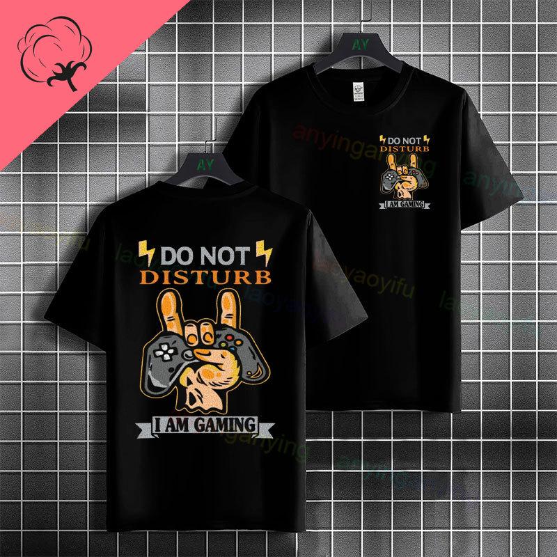 Funny Do Not Disturb Gaming Mode Activated Graphic Tshirt Casual 100cotton Short Sleeve Tshirt For Gamer Boys Girls Daily Wear