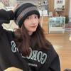 Winter Warm Hat Women'S Casual Stacked Knitted Beanie Men'S Hat Striped Hip Hop Unisex Women'S Beanie Fashion Pullover Hat