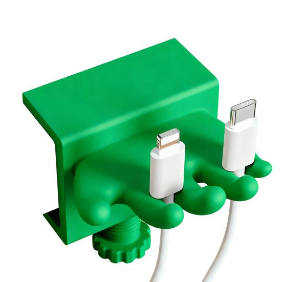 Data Cable Storage Clip Cord Organizer Holder with Adjustable Desk Clamp Cable Management Wire Holder for Home Office Desk Use