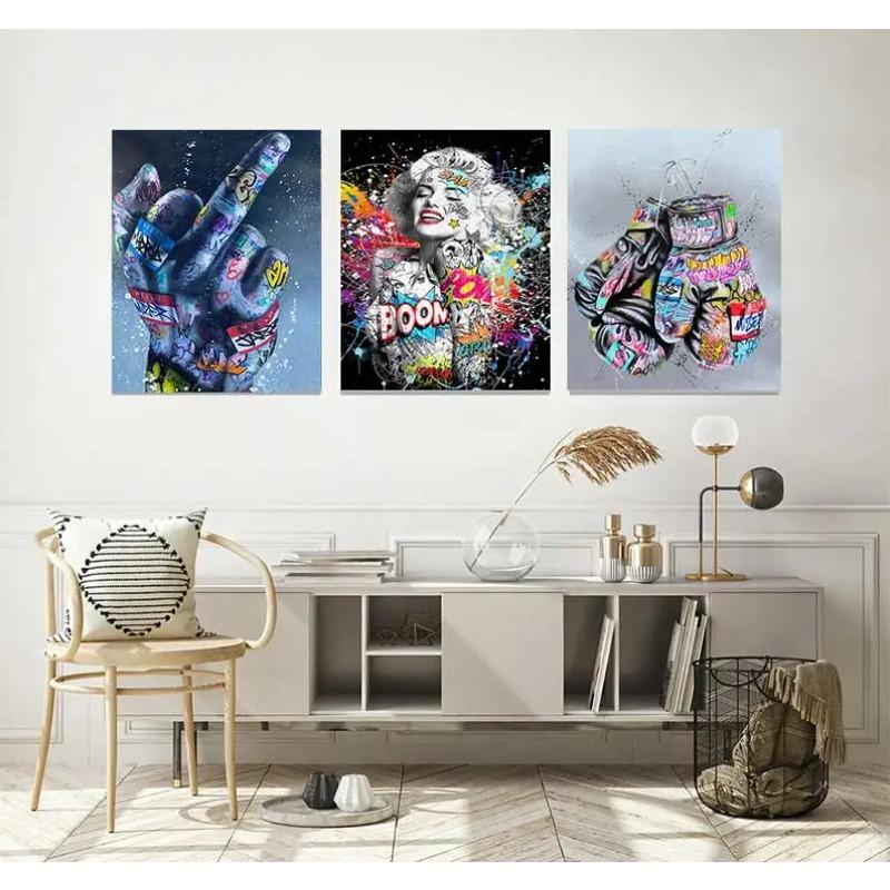 Show Teeth Lips Graffiti Art Painting Street Kiss Posters and Prints Wall Art Picture for Living Room Bedroom