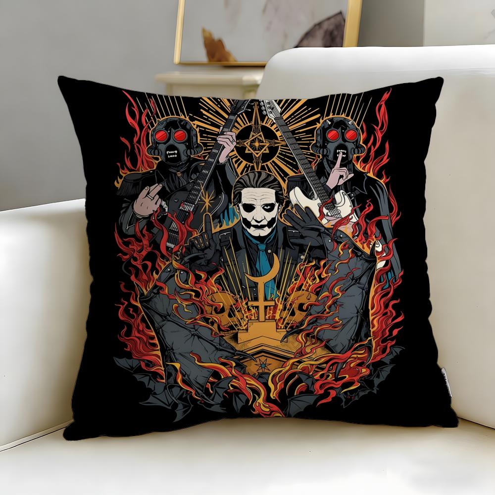 Classic Band Ghost Cushion Cover Soft  EasyWash Pillow Case  Versatile for Couch Bed Travel and Office