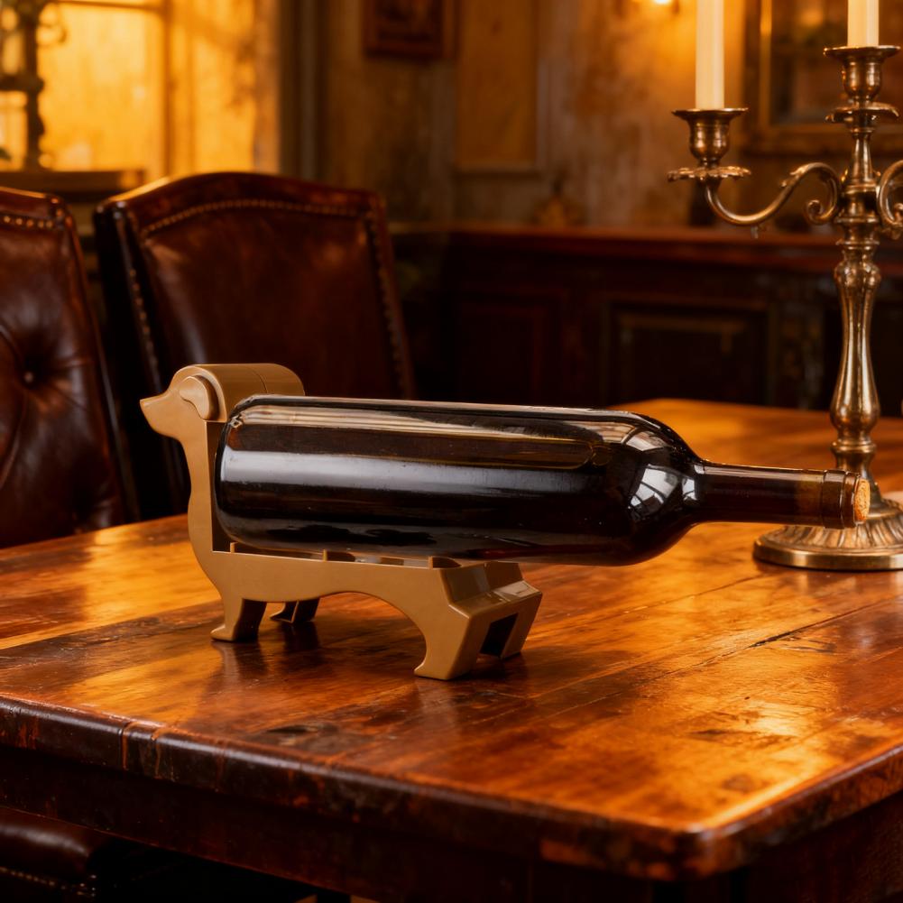 Wine Bottle Rack Dachshund Wine Bottle Holder Unique Dog-shaped Beer Display Stand for Home Kitchen Bar Dining Table Decor