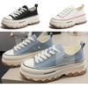 32N5 Women's Canvas Platform Height-Increasing Casual Sneakers 6CM Neat Shoes Schoolgirl Fashion Sneakers Women's Sneakers Short