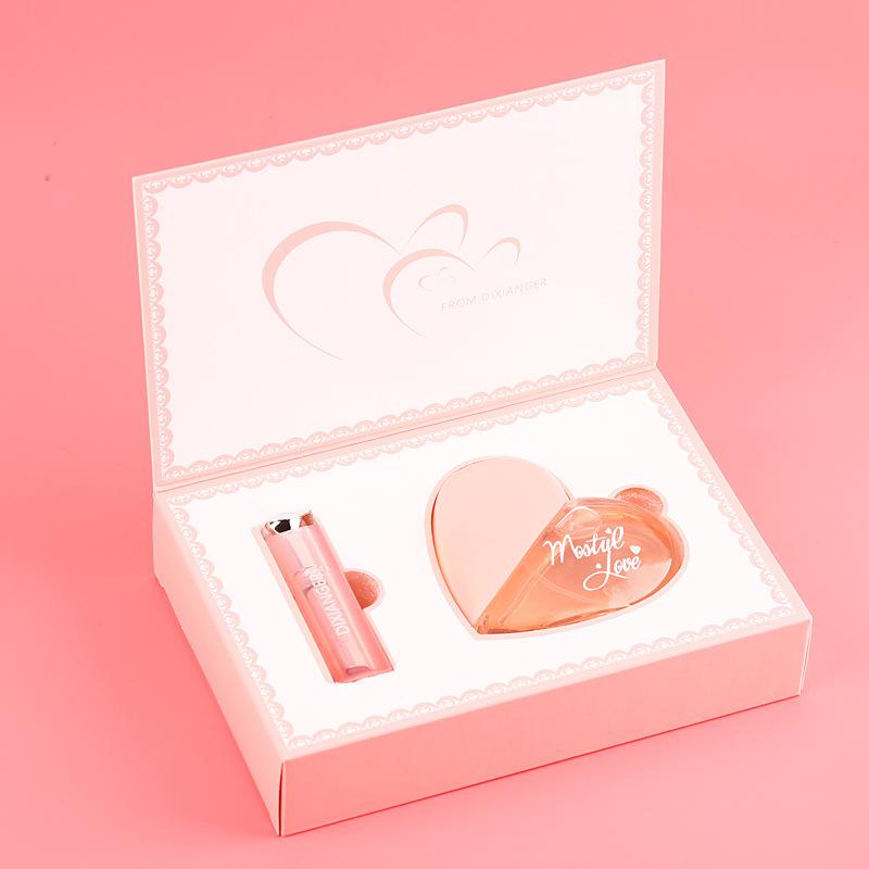 

Di Xianger s first love, pink love perfume, lipstick gift box, lasting light fragrance