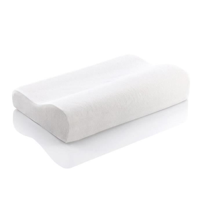 Oreiller Ergonomique - SHOP-STORY - Mémoire de Forme - 50 x 30 x 10 cm - Viscoélastique - Hypoallergénique