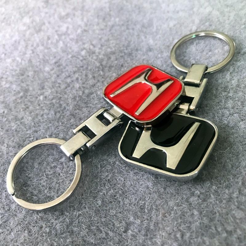 UNYDV1 Car Badge Keychain Zinc Alloy Keyring Accessories For Honda Civic FIT Accord Prelude CRV 5th City CRZ CRX Jazz HRV Pilot Odyssey