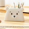 Adorable Plastic Bear Design Pencil Cup With Spacious Interior For Office School Use