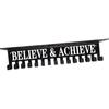 Metal Wall-Mounted Trophy & Medal Display Rack With "Believe Achieve" Motivational Sign Multi-Hook For Awards, Keys, Ribbons