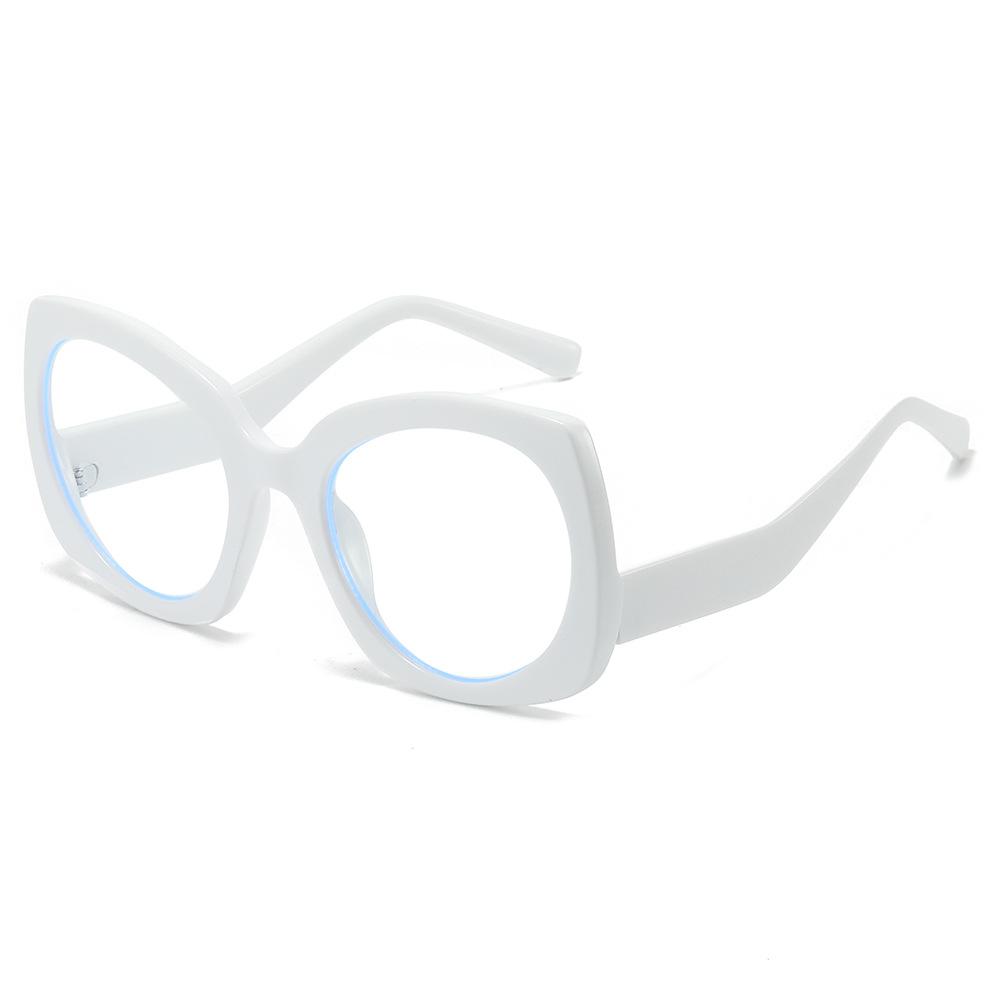 Retro Leopard Print Cat Eye Anti Blue Light Glasses Y2K Two Color Frame Punk Computer Goggles for Women Men