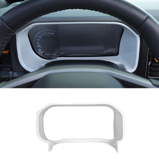 For + Ford Bronco Console Dashboard trument Screen Meter Trim Cover White