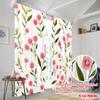 2 Stück, 2D-Flachdruck Vorhänge Pink Floral Bliss Vielseitiger Polyesterstoff (ohne Stange) Außendekorationen Perfekt für