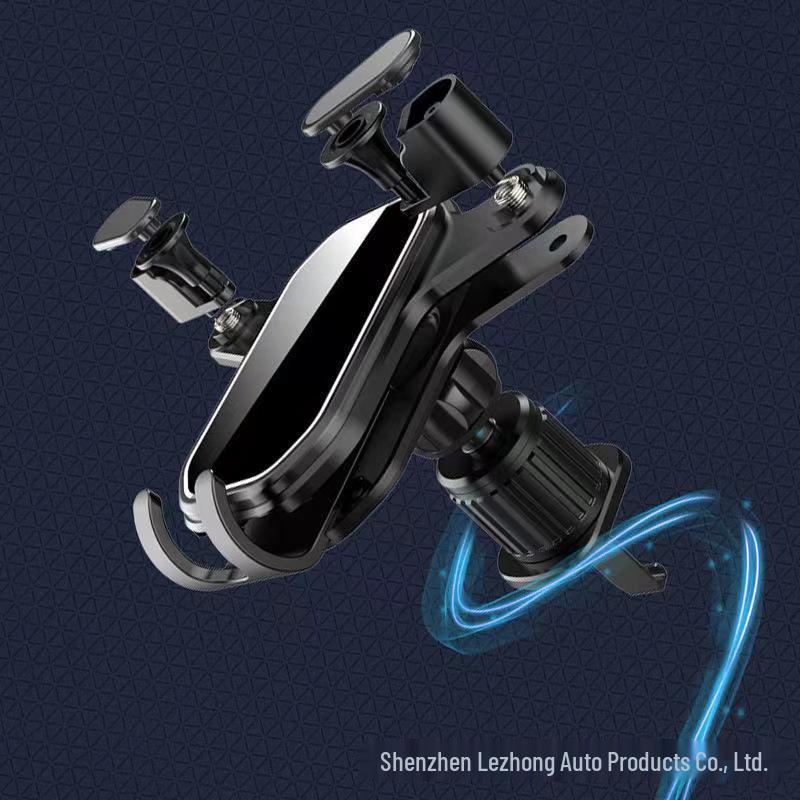 Gravity Link Mobile Holder for Car: Horizontal & Vertical Navigation Mount with Spiral Hook