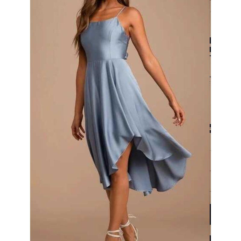 Export Lu's Sling Strap Sexy Open Back Elegant Elegance Vacation Summer Beautiful Lady Casual Dress