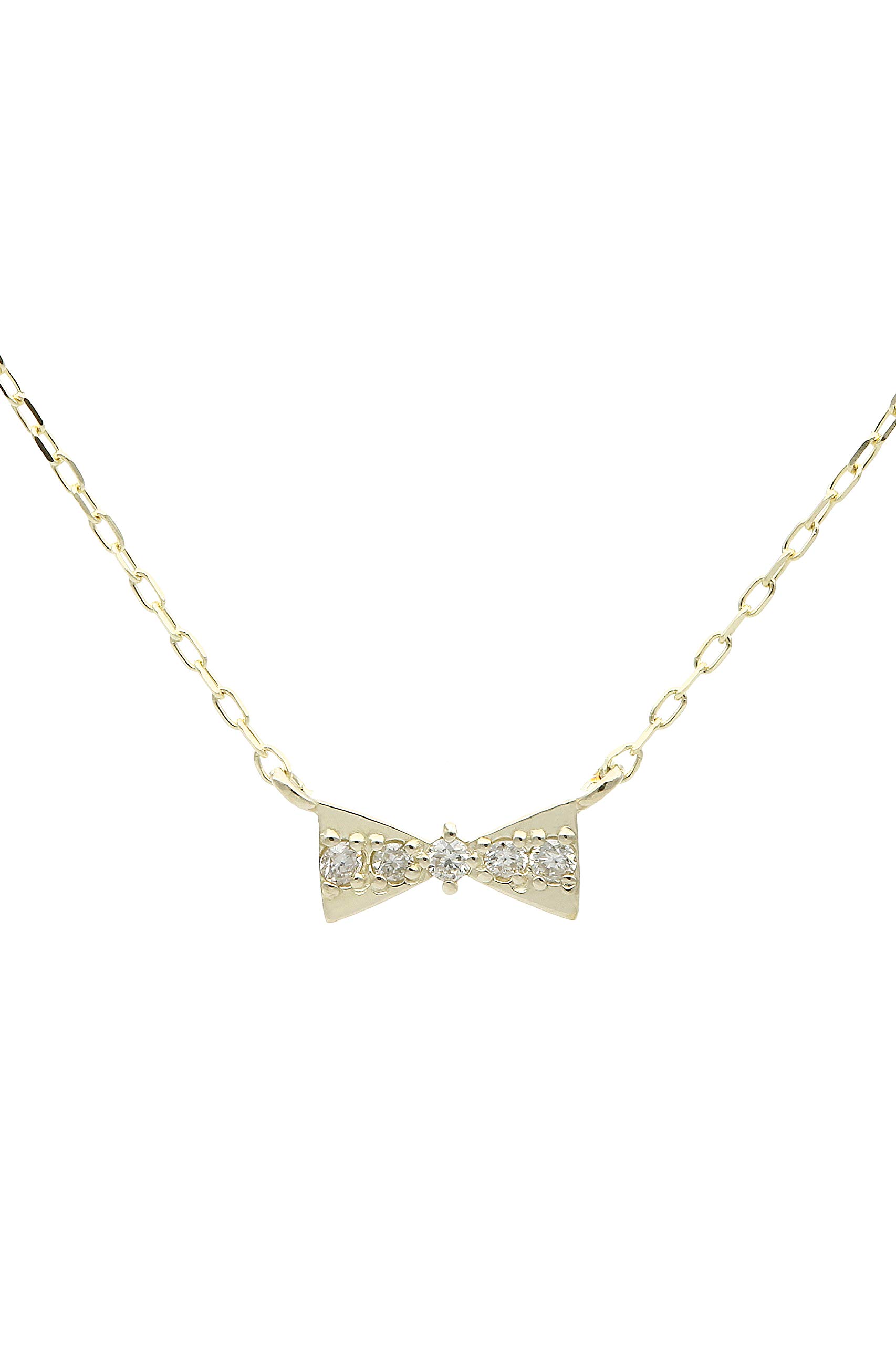 

Золоте K10 Кольє з діамантами з мотивом стрічки L&Co 66-7625 золотий