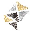 20 Pcs Cupboard Wood Corner Decorative Flower Wrap Corners Bronze Cover Guard Box Feet Metal Embossed Corner Code 35mm +Screws