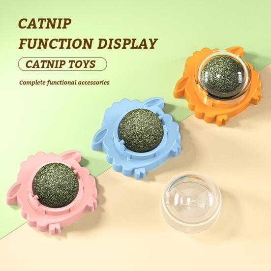 

Yousheng Wall Catnip Ball Toy Вращающийся шарик-лизун с кошачьей мятой, игрушка в форме овцы с пыленепроницаемым чехлом для здоровья полости рта у кошек