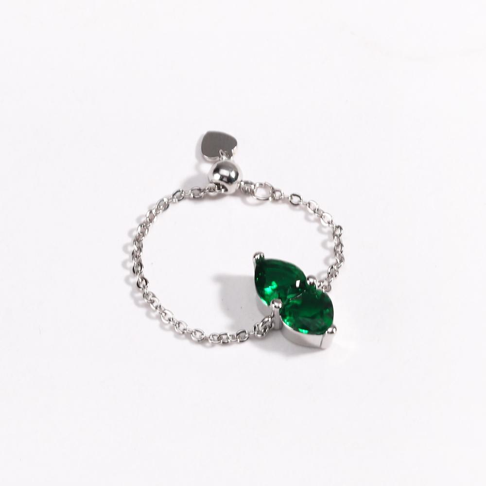 

Adjustable Charming Double Heart Blue Green White Purple CZ Ring Women Fashion Colored Crystal Zircon Ring Bridal Trendy Jewelry
